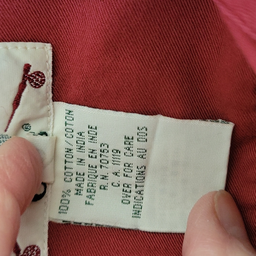 Orvis button down blouse red rust color long sleeve sz XL. - Picture 5 of 6